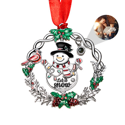 Personalized Photo Snowman Projection Ornament – 2025 Christmas Tree Hanging Decoration