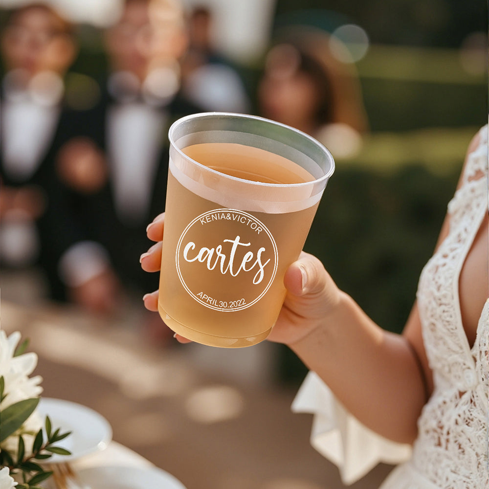 Personalized Disposable Plastic Cups with 12oz or 16oz for Bridal Shower Wedding Party Supplies