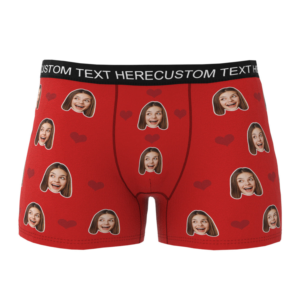 Custom Heart Face Boxer Briefs Men's Underwear with Package