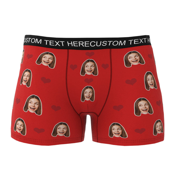 Custom Heart Face Boxer Briefs Men's Underwear with Package