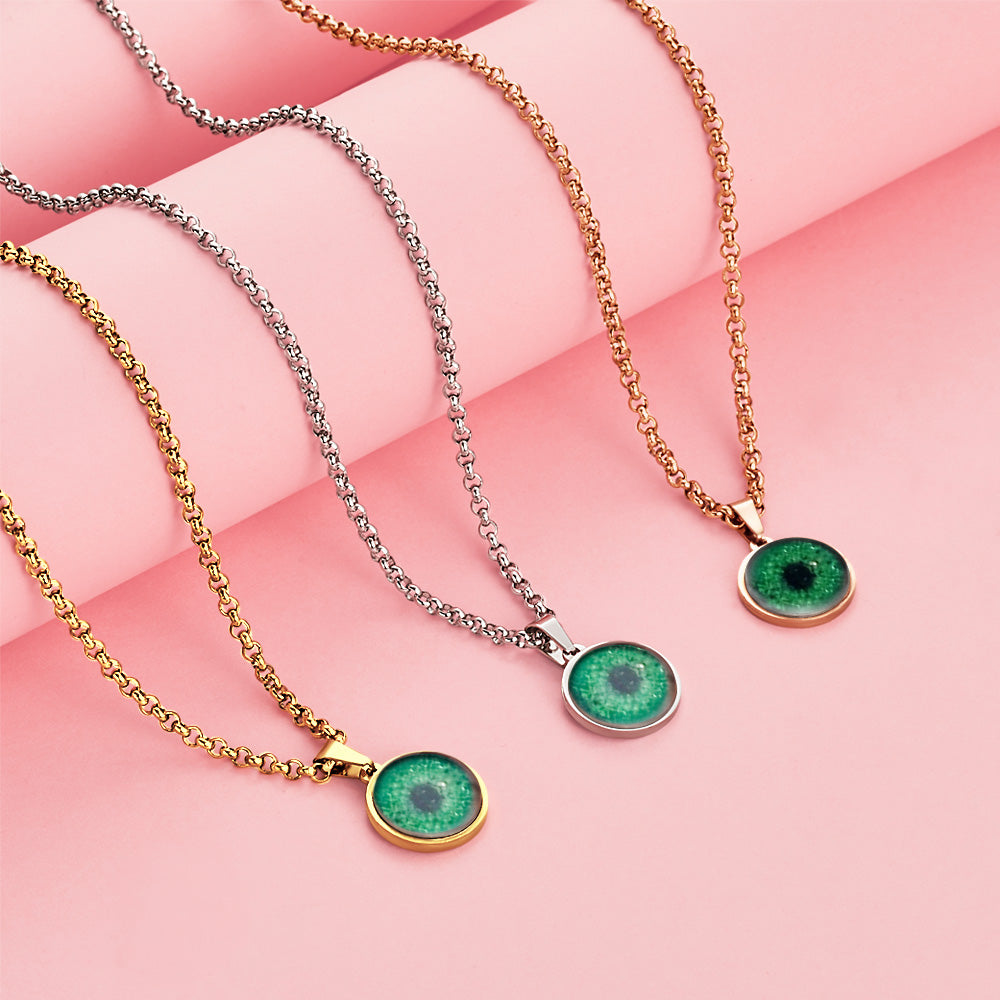 Personalized Eye Photo Necklace – Custom Pupil Pendant Unique Valentine’s Day Gift