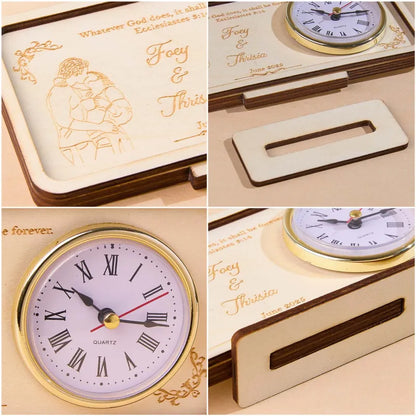 Personalized Wooden Clock Can Custom Photo And Text Wedding Gifts Anniversary Gifts
