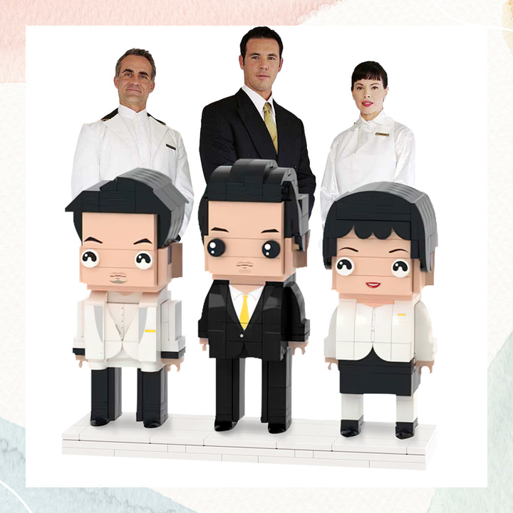 Gifts for Colleagues Full Body Customizable 3 People Custom Brick Figures Small Particle Block