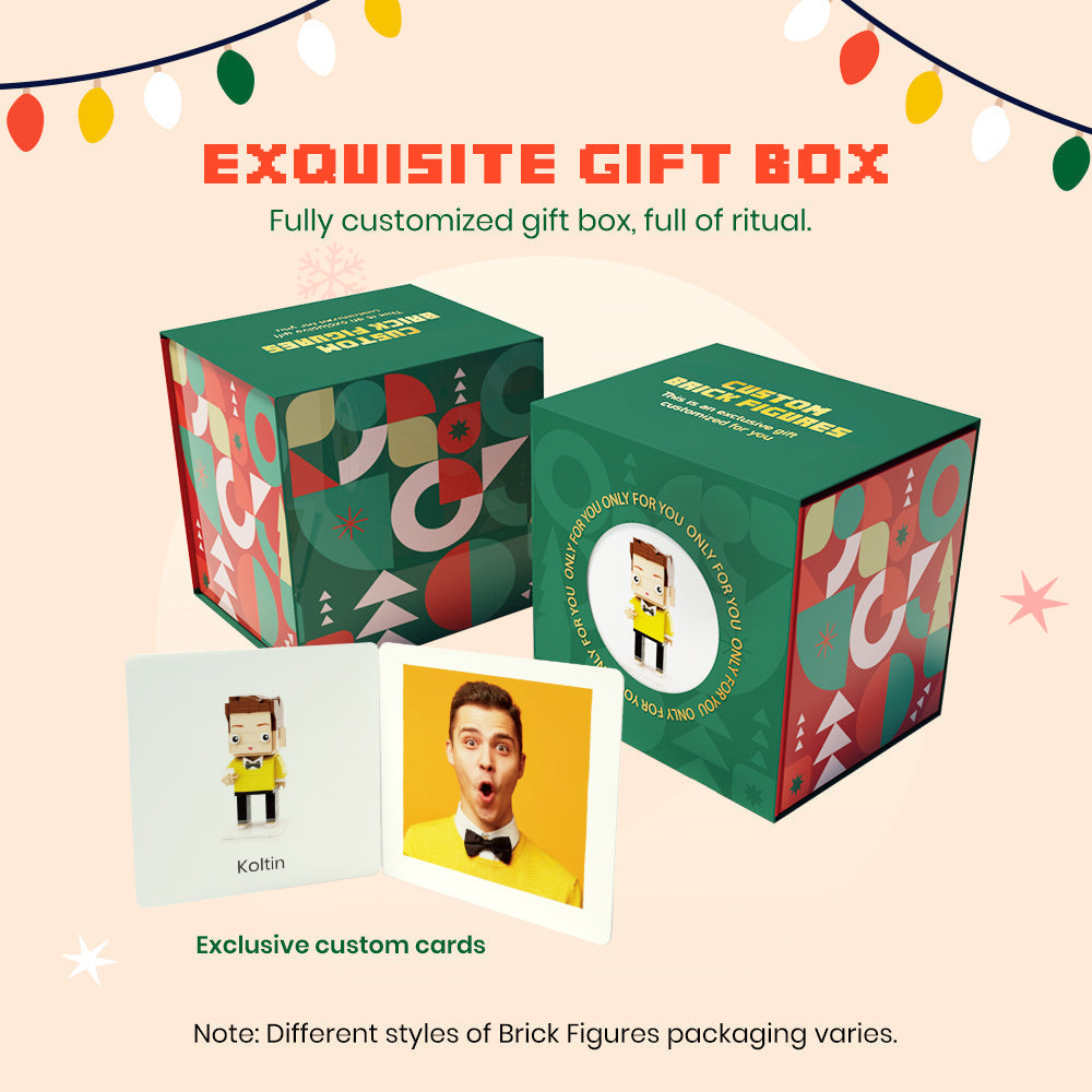 Fully Body Customizable 1 Person Custom Brick Figures with Photo Frame Small Particle Block for Her
