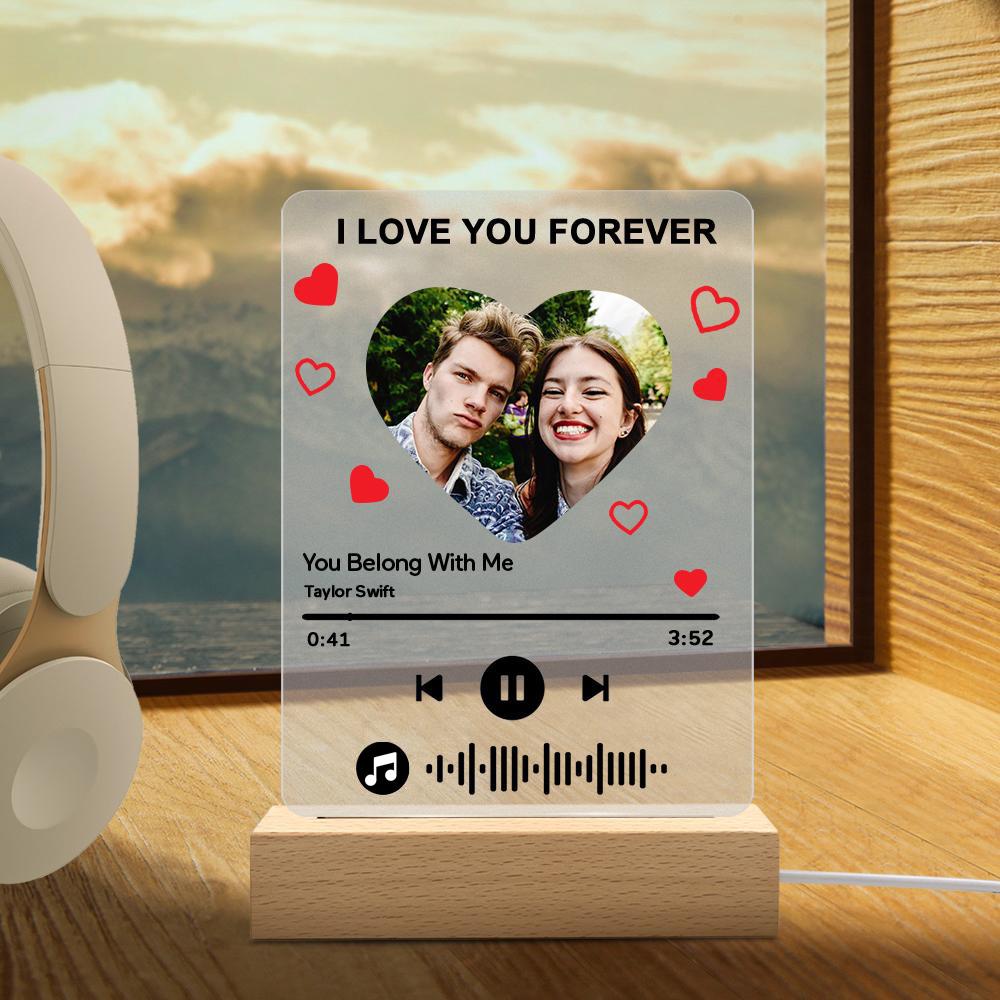 Custom Photo I am In Love Music Code Plaque Scannable Music Personalized Acrylic Photo Panel