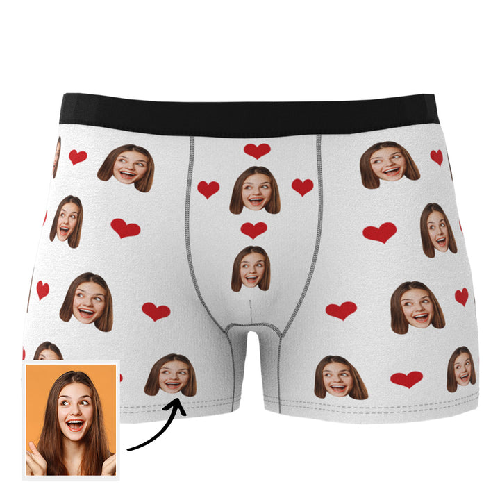 Custom Heart Face Boxer Briefs Men's Underwear with Package