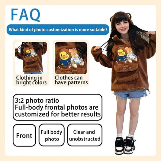 Fully Body Customizable 1 Cat Brick Figures with Photo(Fixed posture as shown in the picture)