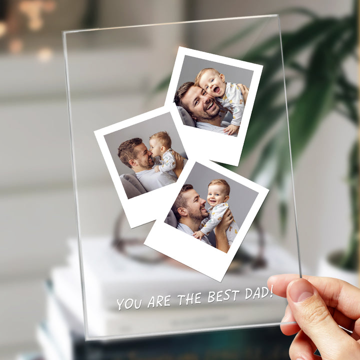 Father's Day Gift Personalized Photo Wooden Base Night Light for Dad