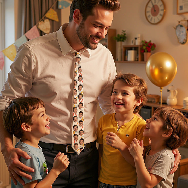 Custom Face Necktie with Tool Design – Perfect Gift for Father’s Day & Birthdays