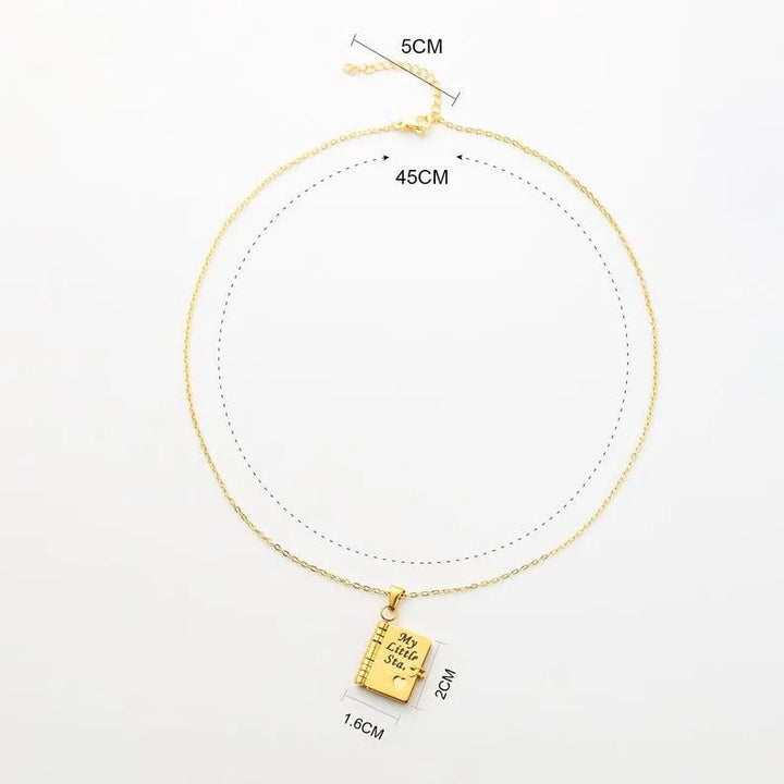 Personalized My Little Star Book Necklace – A Letter to My Daughter in a Locket, Adjustable Pendant with Message Inside, Meaningful Jewelry