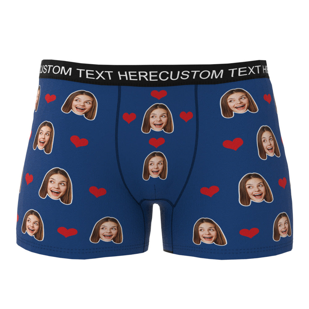 Custom Heart Face Boxer Briefs Men's Underwear with Package