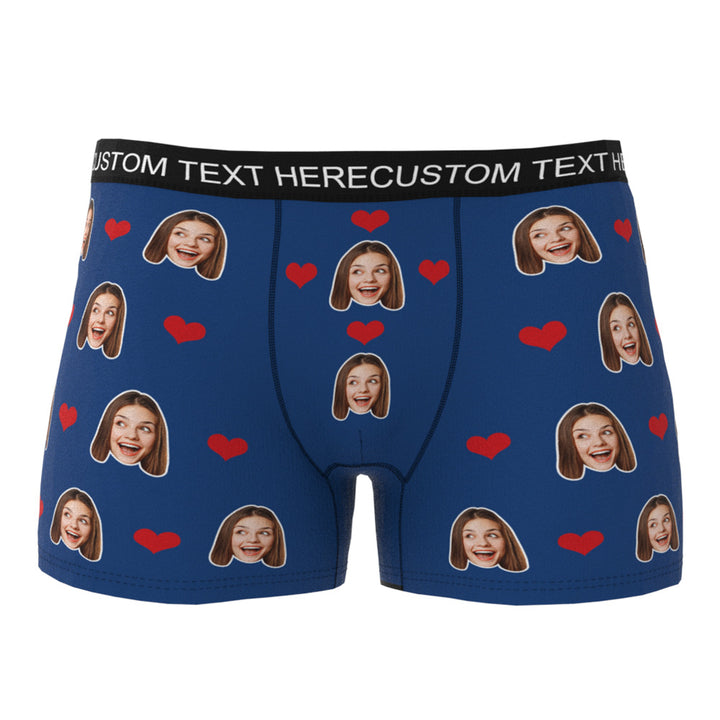 Custom Heart Face Boxer Briefs Men's Underwear with Package