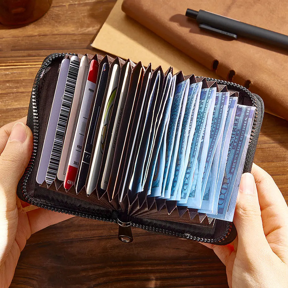 Personalized Leather Golf Wallet with 18 Card Slots Card Holder Wallet Gift for Men