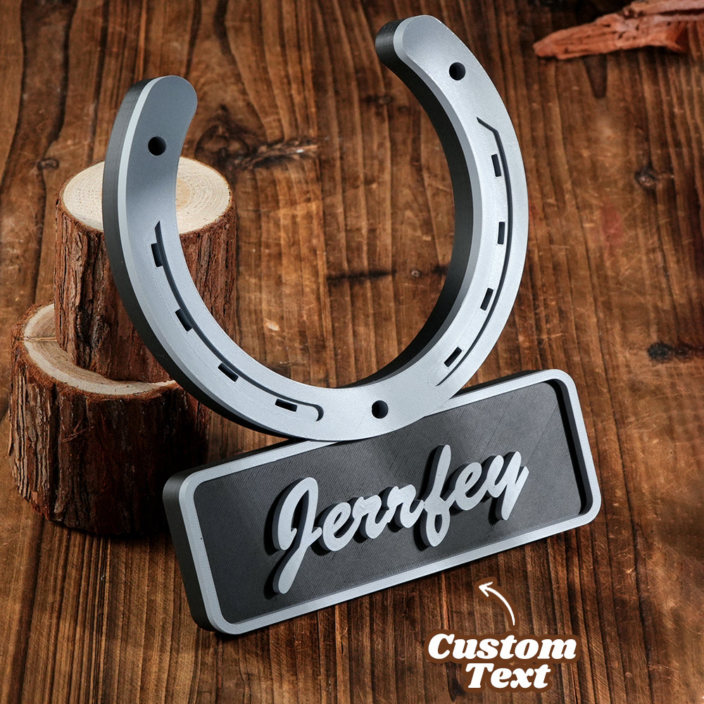 Personalized 3D Horseshoe-shaped Stable Door Name Plate Gift for Horse Lovers Farmers