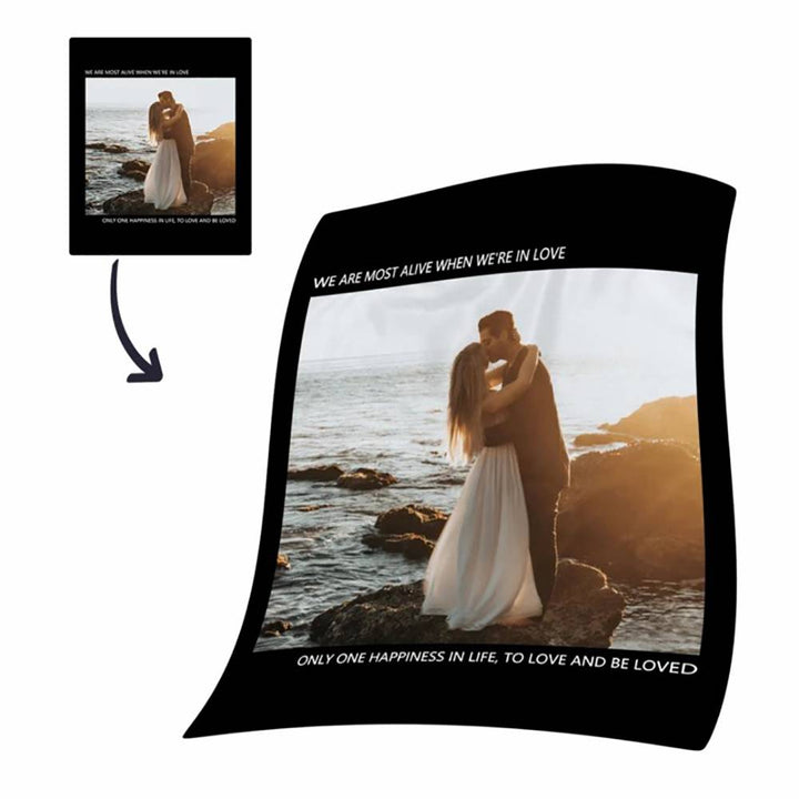 Custom Photo Blanket Fleece Throw Blanket With Text