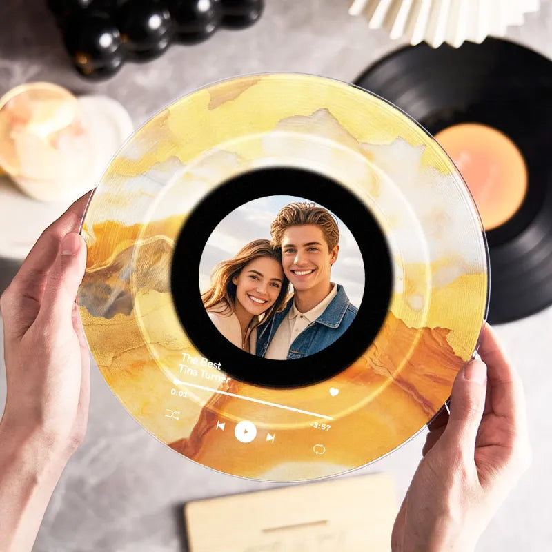 Personalized Vinyl Record with Custom Photo Customized Acrylic Song Plaque Vinyl Record Decorations Cool Gifts for Music Lovers