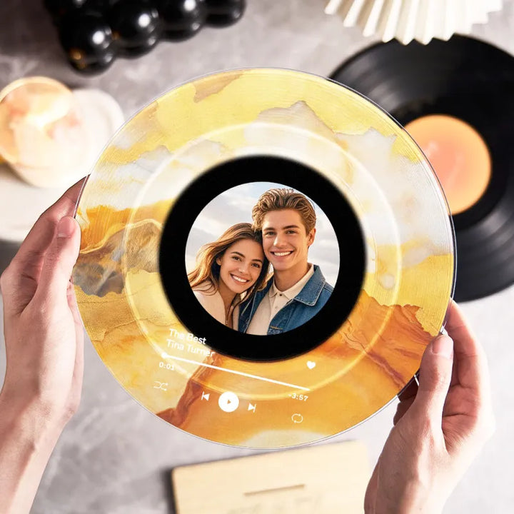 Personalized Vinyl Record with Custom Photo Customized Acrylic Song Plaque Vinyl Record Decorations Cool Gifts for Music Lovers