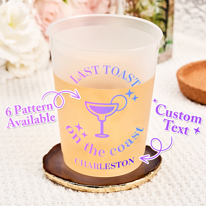 Personalized Last Toast On The Coast Plastic Disposable Cups Wedding Bachelorette Party Gift for Bridesmaid