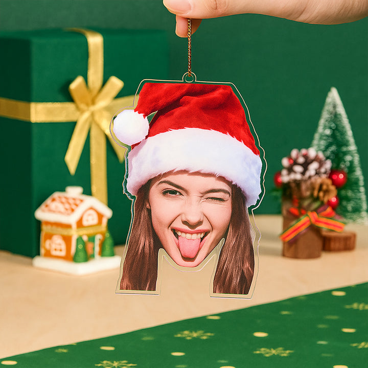 Custom Photo Personalized Head Acrylic Christmas Ornament Personalized Holiday Gift