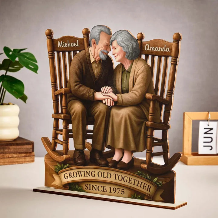 Custom Couple Wooden Ornaments Custom Text 2-Layered Wooden Plaque With Flat Stand Gift For Husband Wife Anniversary Gift