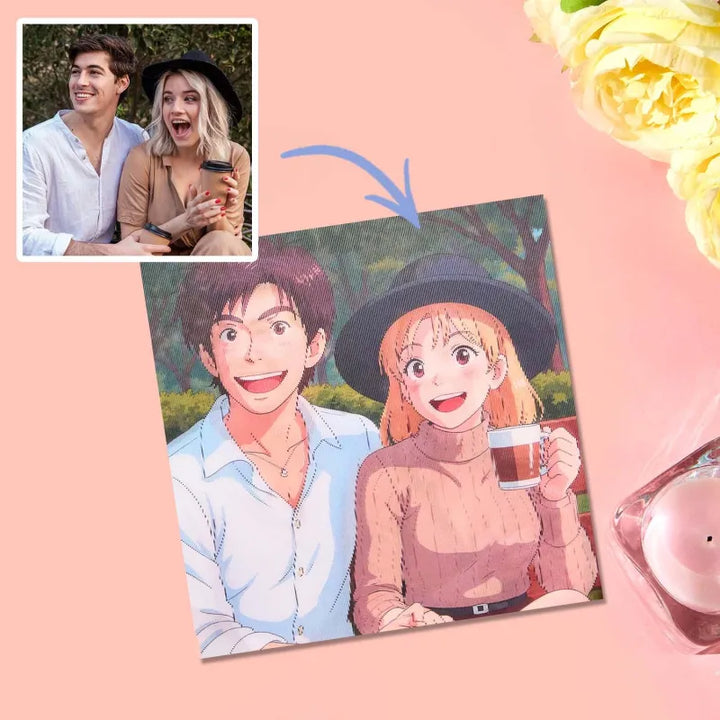 K-DualView Personalized Anime Style Lenticular Photo Frame Art Gift