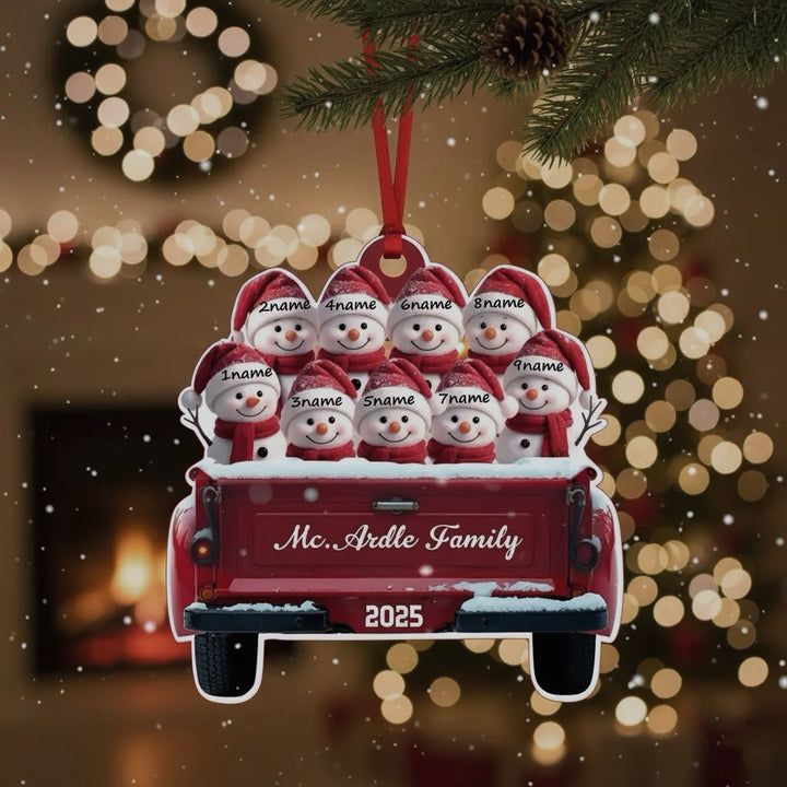 Custom Name & Year Snowman Acrylic Christmas Ornament – Personalized Holiday Tree Decor