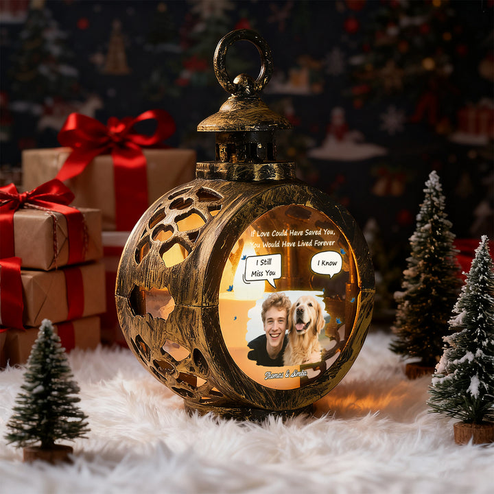 Custom Pet Photo Christmas Tree Ornament – Personalized Text Christmas Gift for Pet Lovers