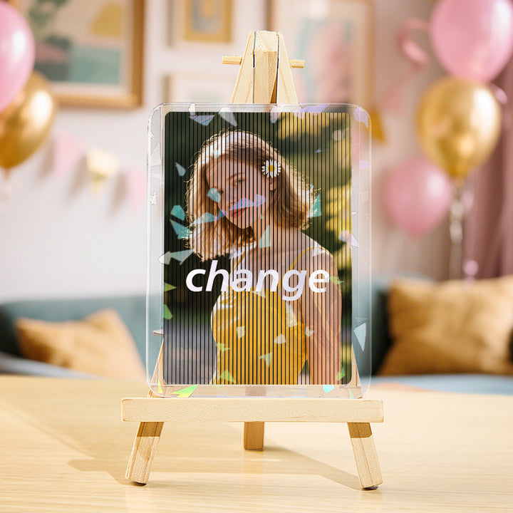Custom Photo & Text Anime-Style Lenticular Double-Sided Game Card Personalized Birthday Gift