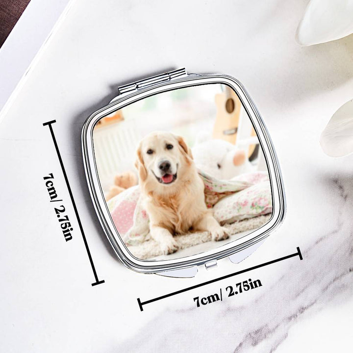 Personalized Photo Compact Portable Mirror Travel Birthday Gift for Her