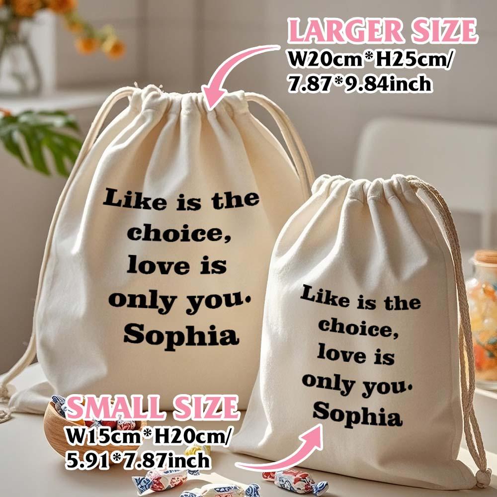 Custom Text Drawstring Canvas Bag – Personalized Travel Organizer