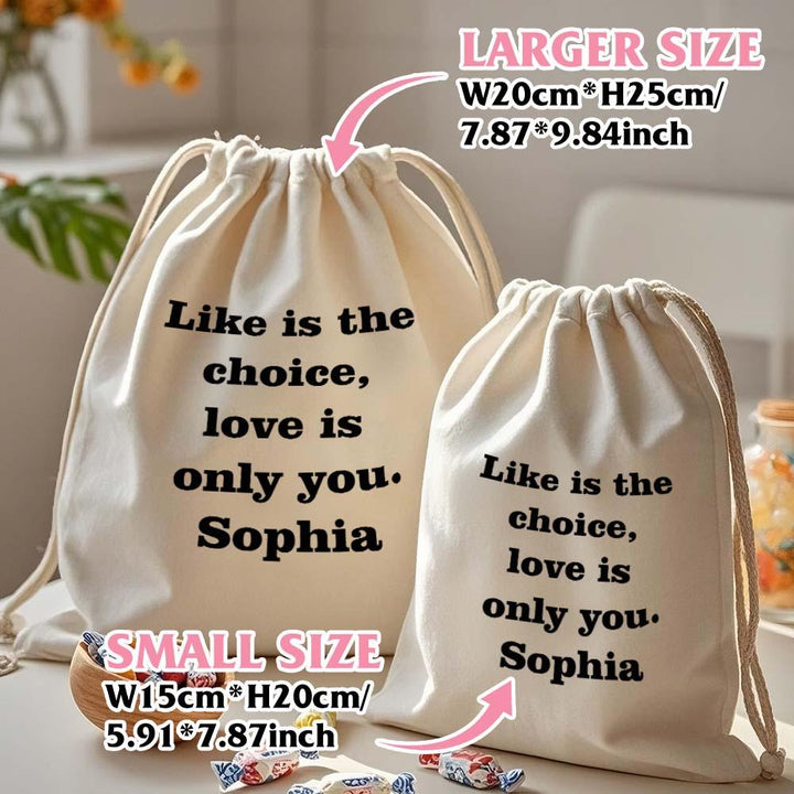 Custom Text Drawstring Canvas Bag – Personalized Travel Organizer