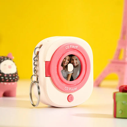 Custom Music CD Record Player Keychain Photo Keychain with Removable Disc