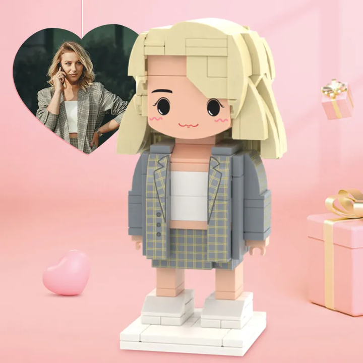 Full Body Customizable 1 Person Custom Brick Figures Small Particle Block Toy Creative Gifts for Her