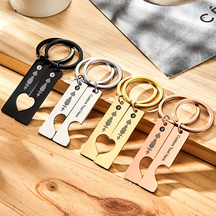 Custom Music Code Keyring With Text Gifts 4 Color