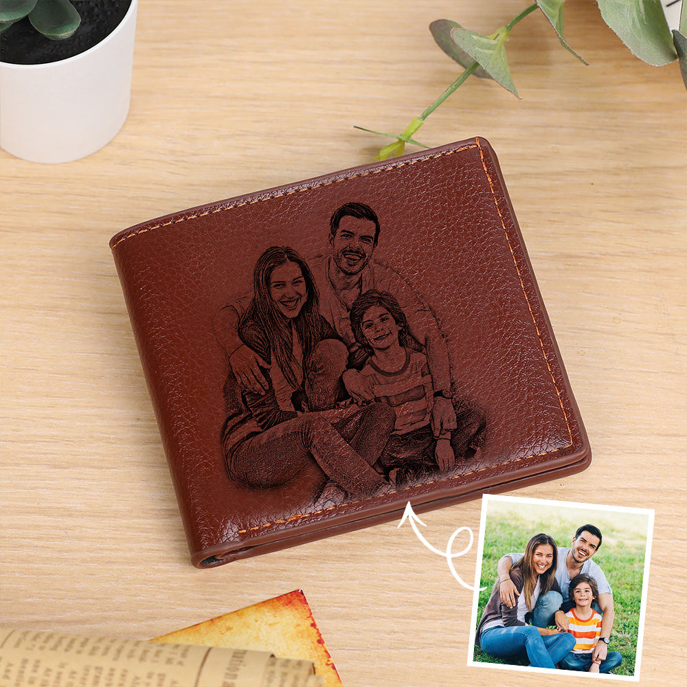 Father's Day Gifts Personalised Photo Wallets Custom Text Mens Wallet For Men