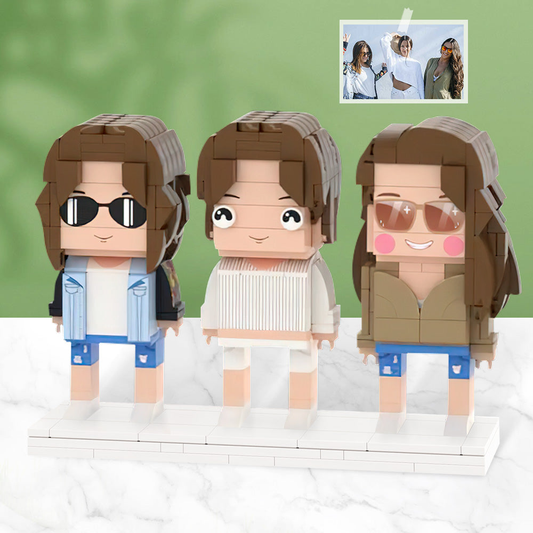 Gifts for Girlfriends Full Body Customizable 3 People Custom Brick Figures Small Particle Block