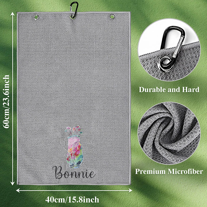 Personalized Golf Towel with Hanging Clip Golfing Clubs Golf Towel Gift for Golf Lovers