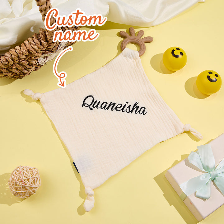 Personalized Soothe Towel Bibs Soft Sleeping Towel with Embroidered Name Gift for Baby