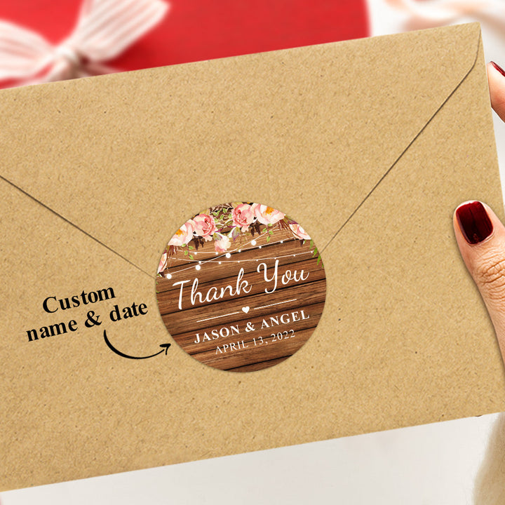 Personalized Thank You Stickers Round Wedding Birthday Favor labels for Gifts