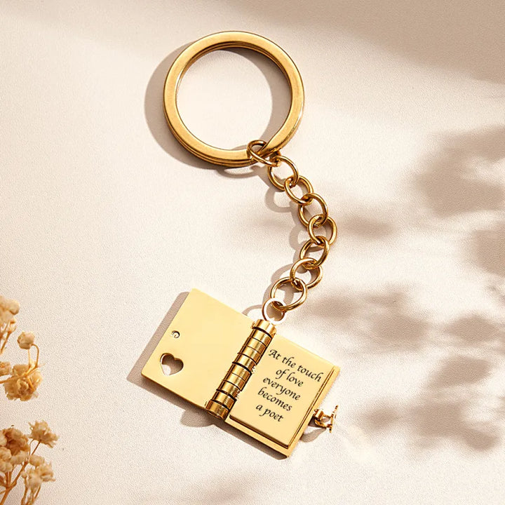 Personalized My Little Star Book Keychain – A Letter to My Daughter in a Locket Pendant with Message Inside Meaningful Gift