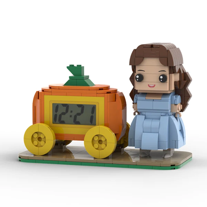 Xmas Gifts Custom Brick Figures Clock Personalized Brick Pumpkin & Figures Clock
