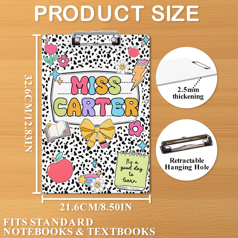 Custom Text Name Folder with Cute Stationery Design – Teacher's Day & Back to School Gift