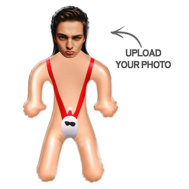 Custom Face Sexy Santa Mankini Blow Up Dolls Funny Inflatable Balloon Custom Air Doll for Party Favors Christmas Gifts