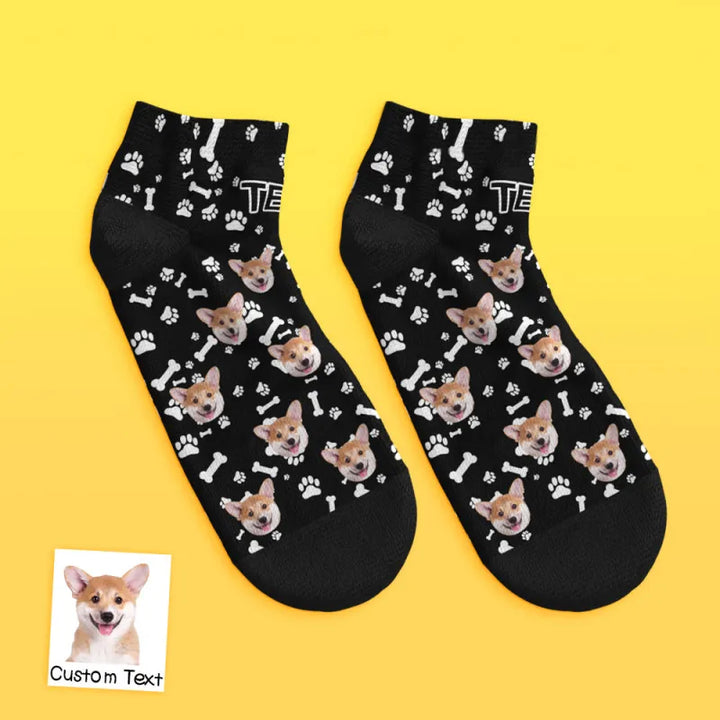 Custom Face Low Cut Ankle Socks with Dog Gift for Pet Lover