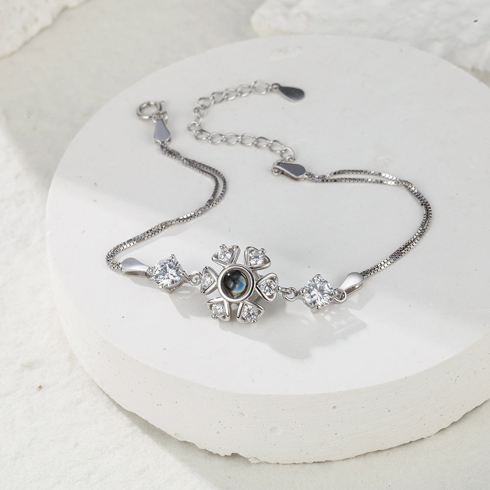 Personalized Projection Photo Bracelet with Zircons