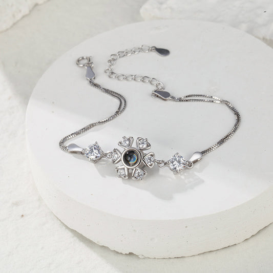 Personalized Projection Photo Bracelet with Zircons