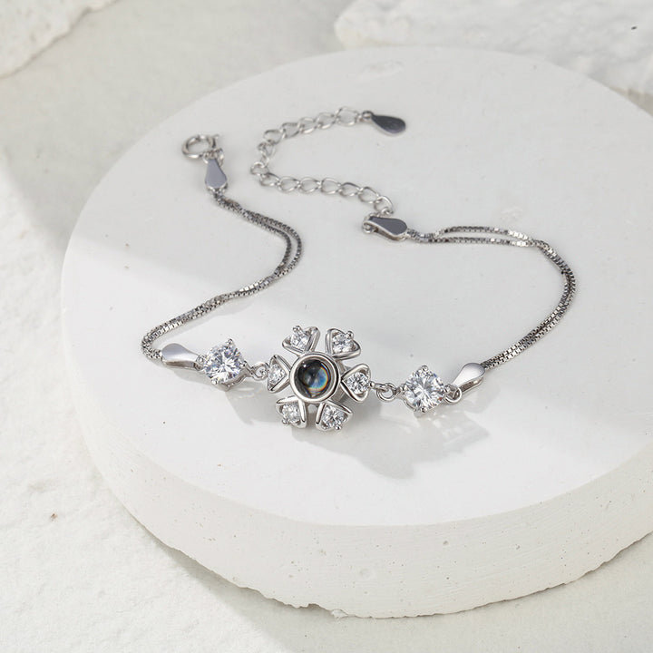 Personalized Projection Photo Bracelet with Zircons
