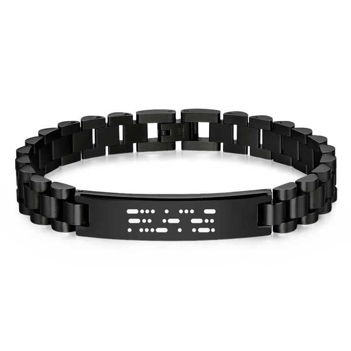 Personalized Engraved Morse Code Men Bracelet Birthday Anniversary Gift for Him