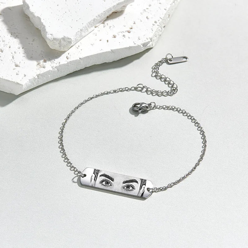 Custom Photo Bracelet Eyes Bracelet Bar Bracelet Gifts for Her