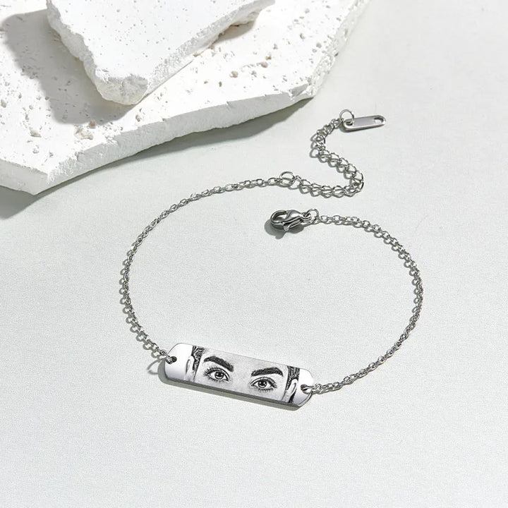 Custom Photo Bracelet Eyes Bracelet Bar Bracelet Gifts for Her